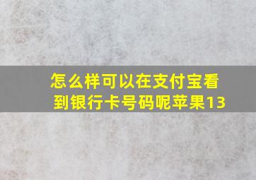 怎么样可以在支付宝看到银行卡号码呢苹果13