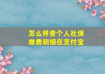 怎么样查个人社保缴费明细在支付宝