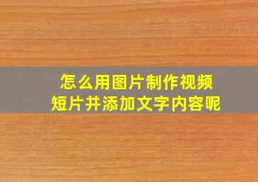 怎么用图片制作视频短片并添加文字内容呢