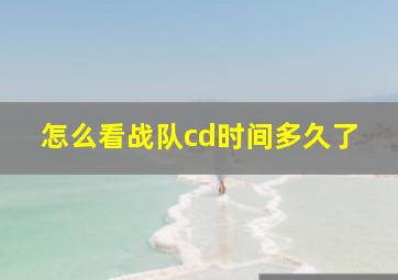 怎么看战队cd时间多久了