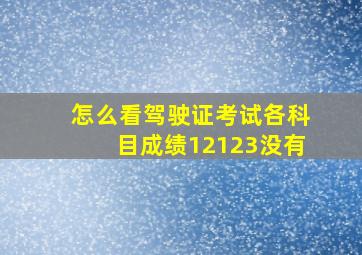 怎么看驾驶证考试各科目成绩12123没有