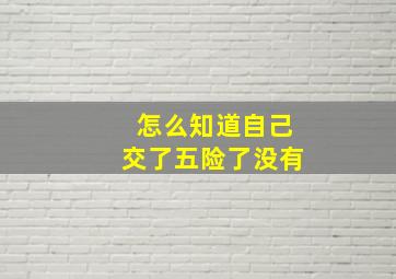 怎么知道自己交了五险了没有