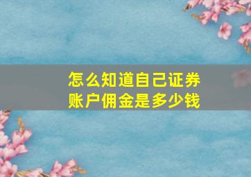 怎么知道自己证券账户佣金是多少钱