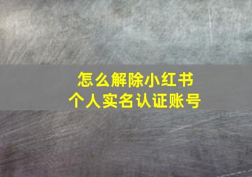 怎么解除小红书个人实名认证账号