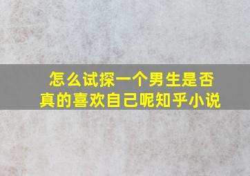 怎么试探一个男生是否真的喜欢自己呢知乎小说