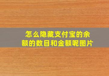 怎么隐藏支付宝的余额的数目和金额呢图片