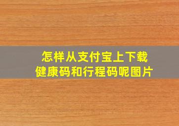 怎样从支付宝上下载健康码和行程码呢图片