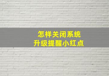 怎样关闭系统升级提醒小红点