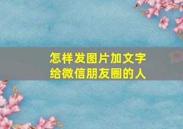 怎样发图片加文字给微信朋友圈的人