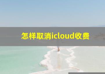 怎样取消icloud收费