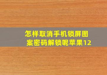 怎样取消手机锁屏图案密码解锁呢苹果12