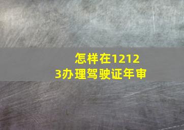 怎样在12123办理驾驶证年审