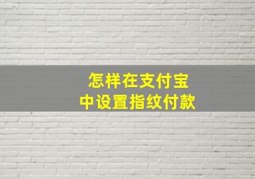 怎样在支付宝中设置指纹付款