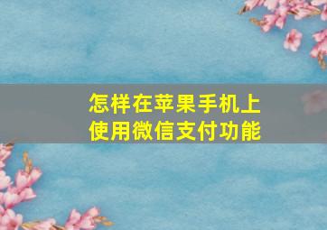 怎样在苹果手机上使用微信支付功能