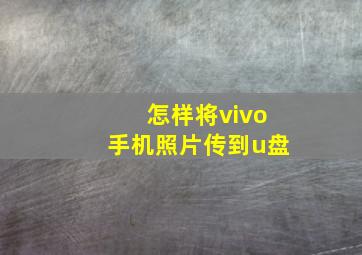 怎样将vivo手机照片传到u盘