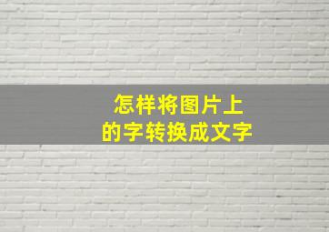 怎样将图片上的字转换成文字