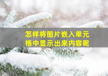 怎样将图片嵌入单元格中显示出来内容呢