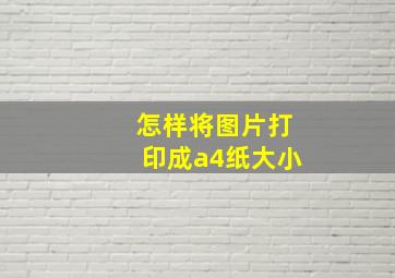 怎样将图片打印成a4纸大小