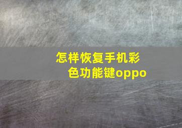 怎样恢复手机彩色功能键oppo