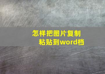 怎样把图片复制粘贴到word档