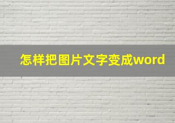 怎样把图片文字变成word