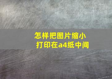 怎样把图片缩小打印在a4纸中间