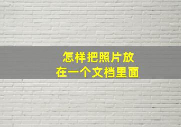 怎样把照片放在一个文档里面