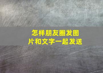 怎样朋友圈发图片和文字一起发送