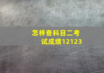 怎样查科目二考试成绩12123