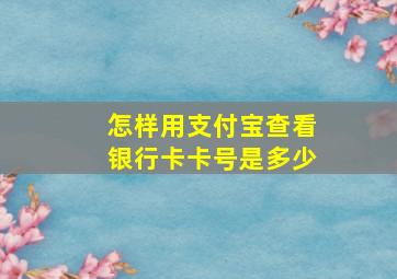 怎样用支付宝查看银行卡卡号是多少