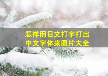 怎样用日文打字打出中文字体来图片大全