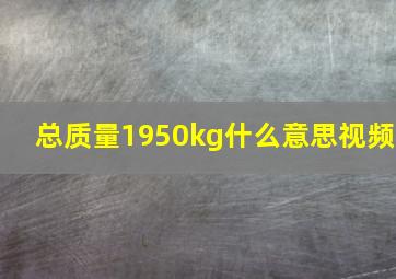 总质量1950kg什么意思视频