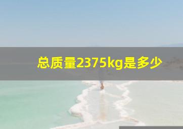 总质量2375kg是多少