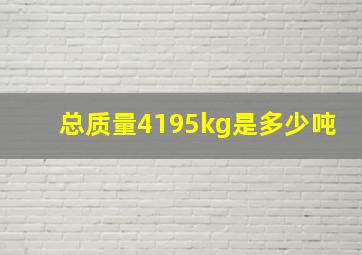 总质量4195kg是多少吨