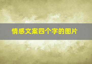 情感文案四个字的图片