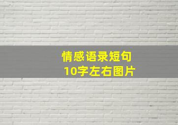 情感语录短句10字左右图片