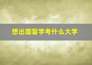 想出国留学考什么大学