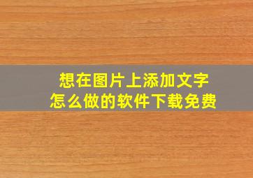 想在图片上添加文字怎么做的软件下载免费