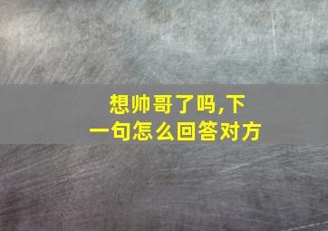 想帅哥了吗,下一句怎么回答对方