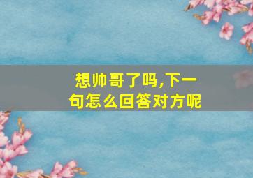 想帅哥了吗,下一句怎么回答对方呢