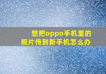 想把oppo手机里的照片传到新手机怎么办