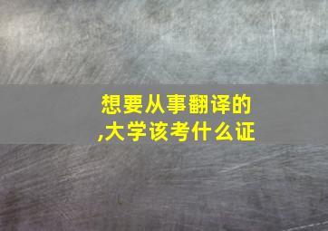 想要从事翻译的,大学该考什么证