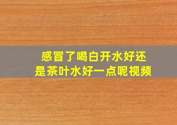 感冒了喝白开水好还是茶叶水好一点呢视频