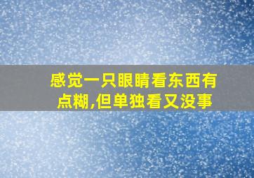 感觉一只眼睛看东西有点糊,但单独看又没事