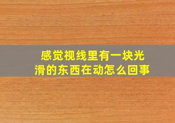 感觉视线里有一块光滑的东西在动怎么回事