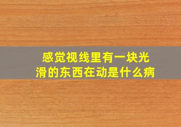 感觉视线里有一块光滑的东西在动是什么病