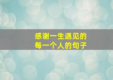 感谢一生遇见的每一个人的句子