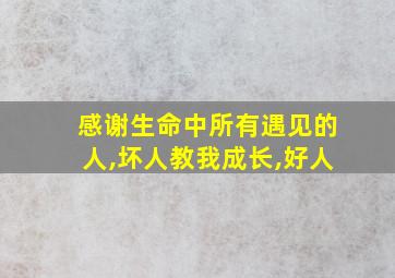 感谢生命中所有遇见的人,坏人教我成长,好人