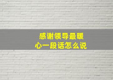 感谢领导最暖心一段话怎么说