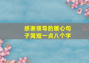 感谢领导的暖心句子简短一点八个字